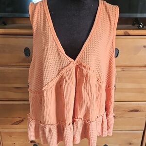 Torrid Orange Textured Sleeveless Top